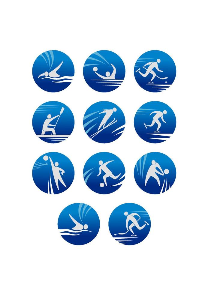 iconos de deporte de invierno vector