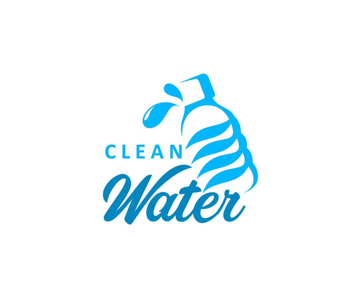icono azul de entrega de agua potable mineral limpia vector