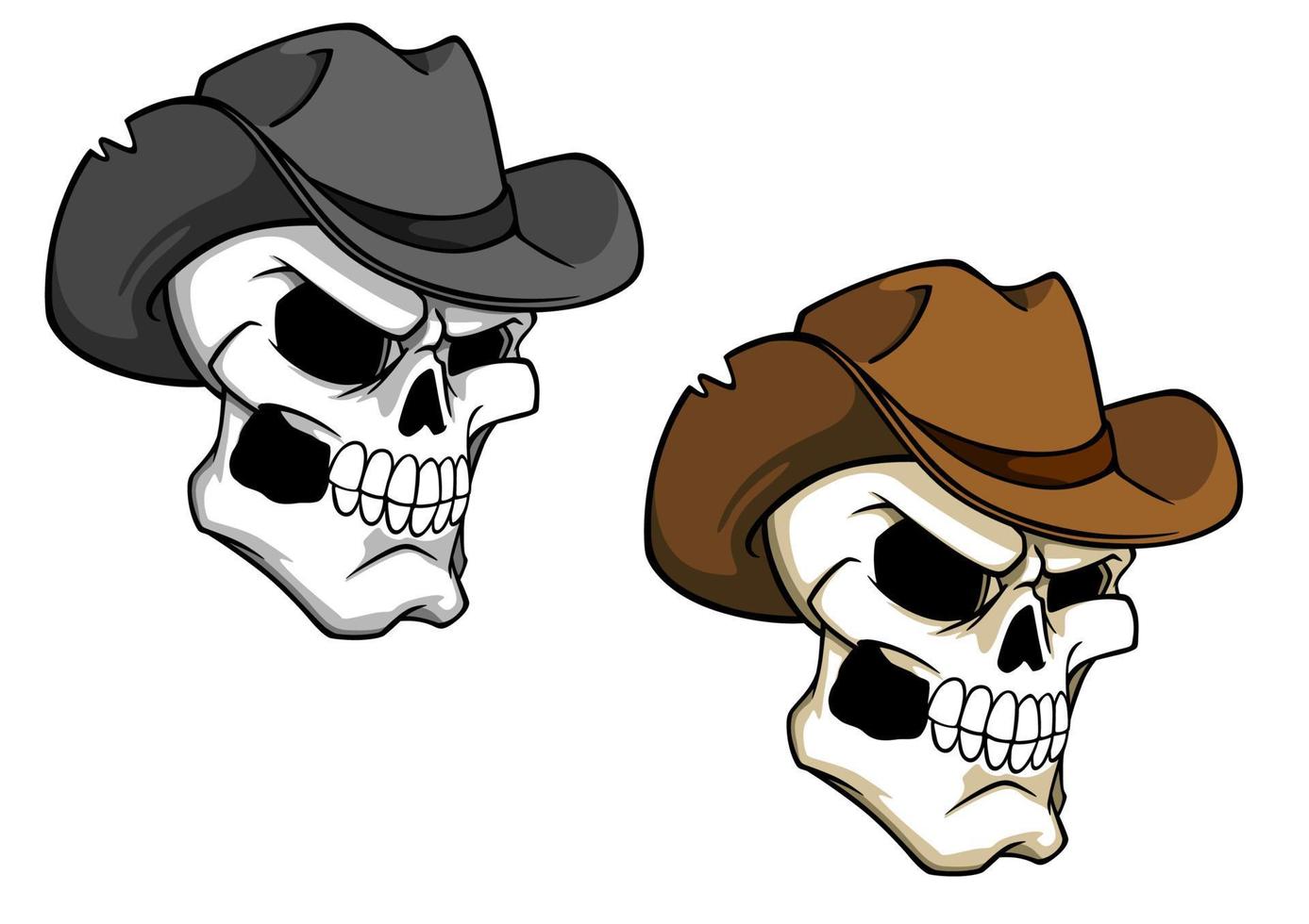 vaquero, cráneo, carácter vector