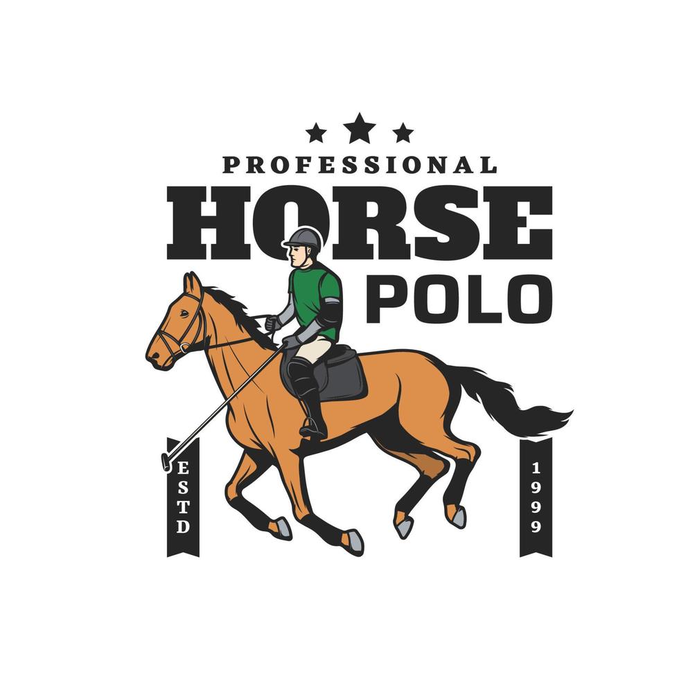 emblema del club o torneo deportivo de polo a caballo vector