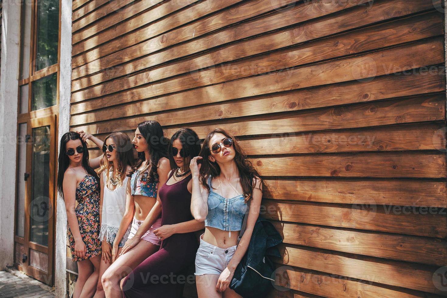 five young beautiful girls photo