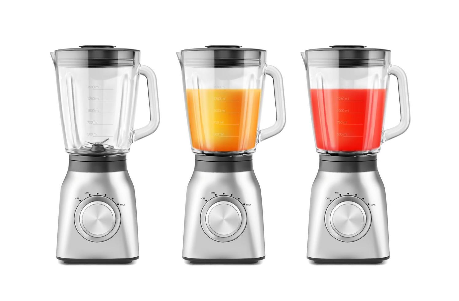 Realistic isolated juicer, kitchen mixer blender vector