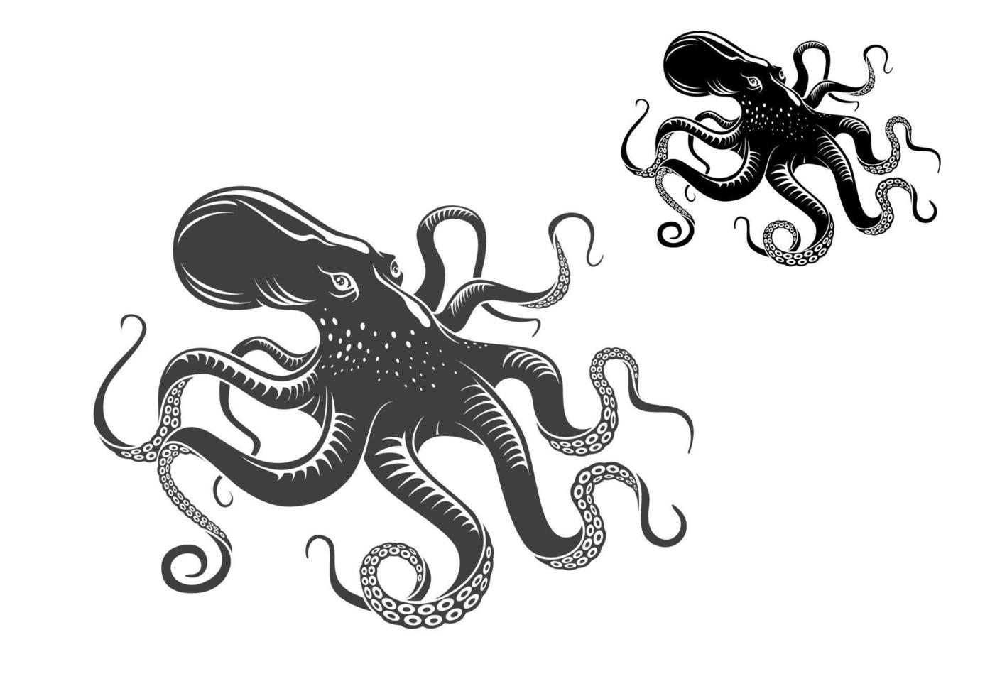 Giant octopus character vector