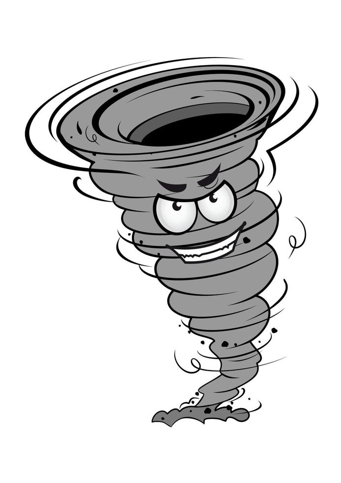 Angry hurricane tornado character vector