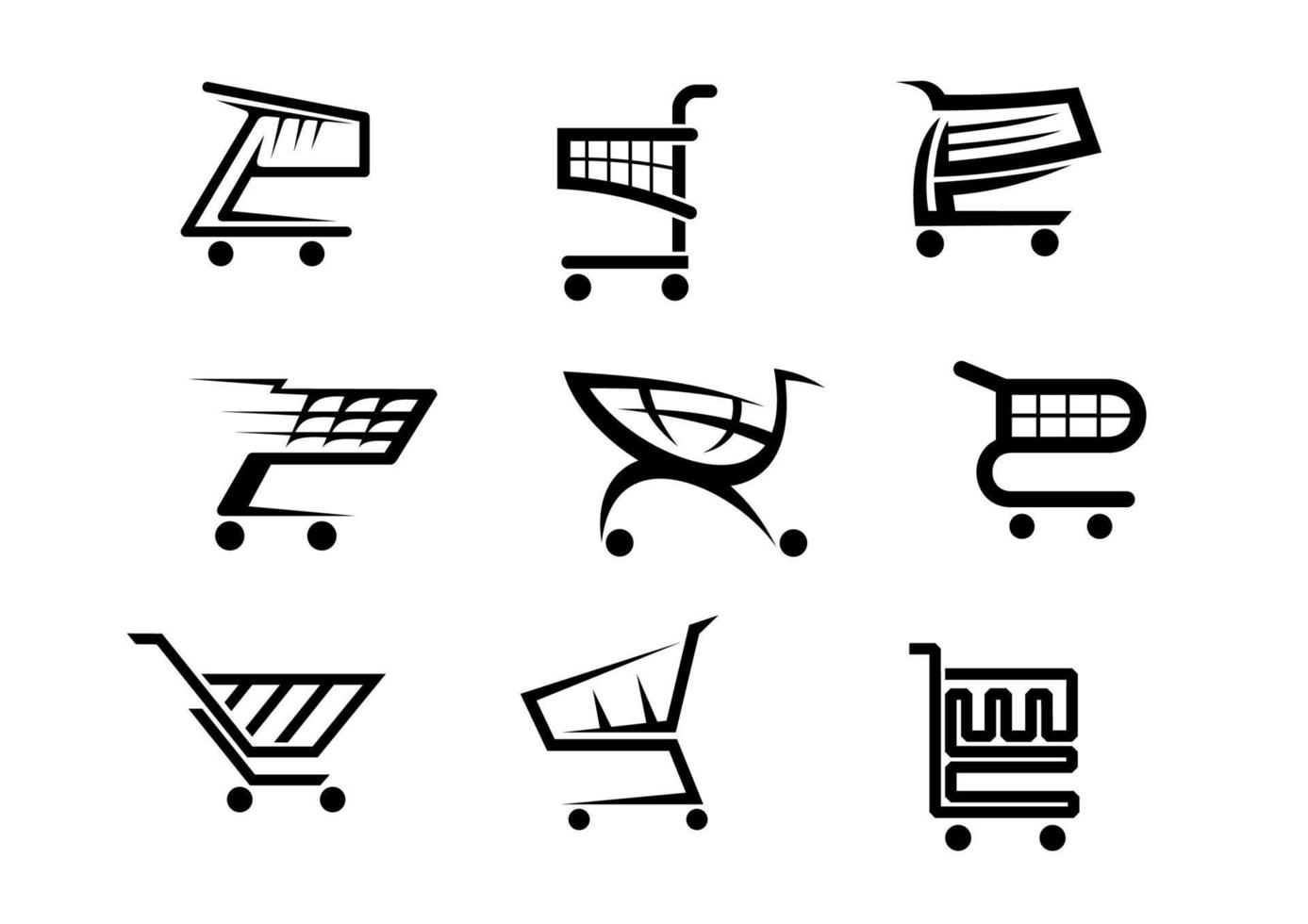 iconos de carrito de compras vector