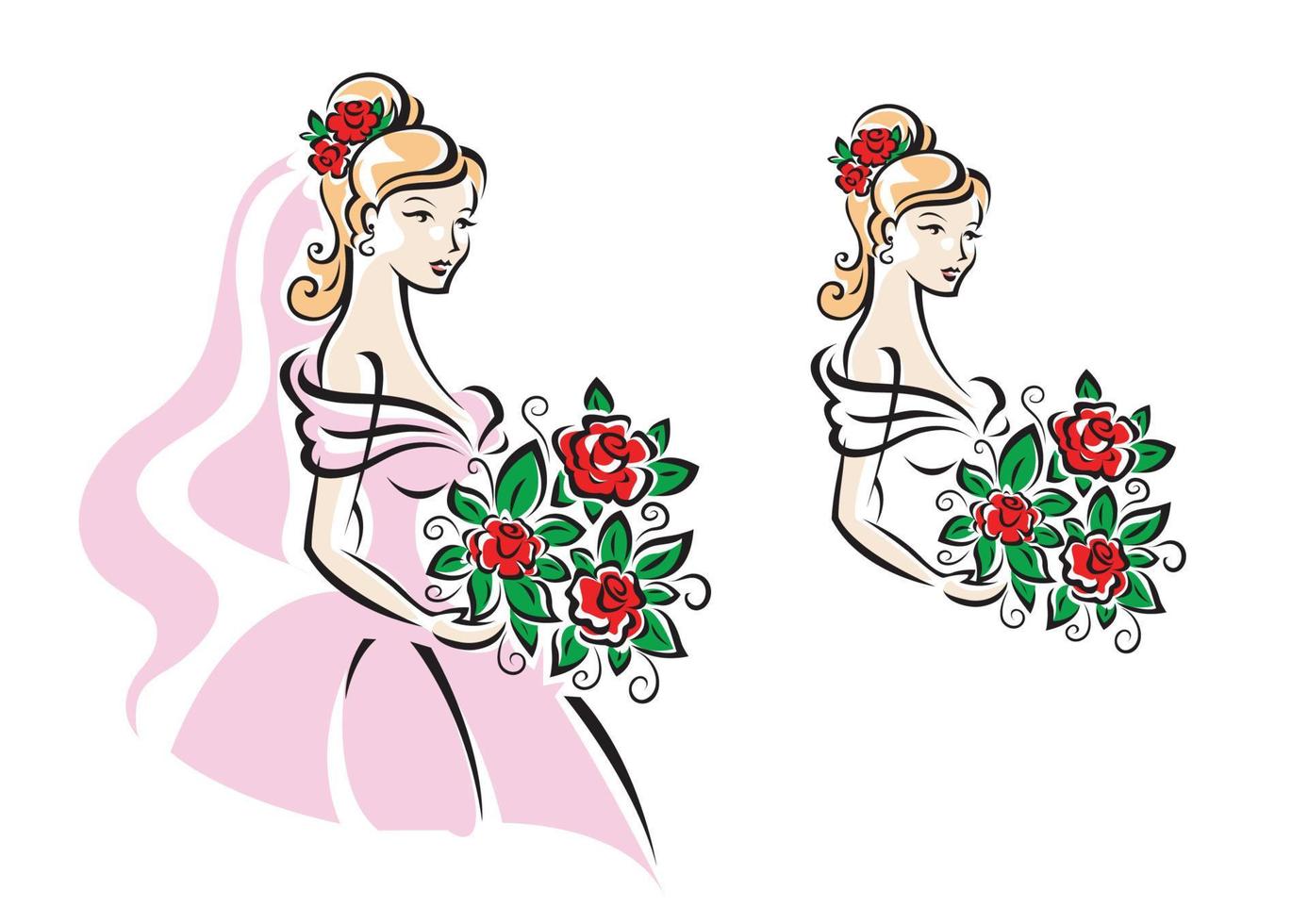 Beautiful bride character vector