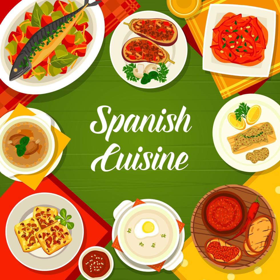 portada del menú de comidas del restaurante de cocina española vector