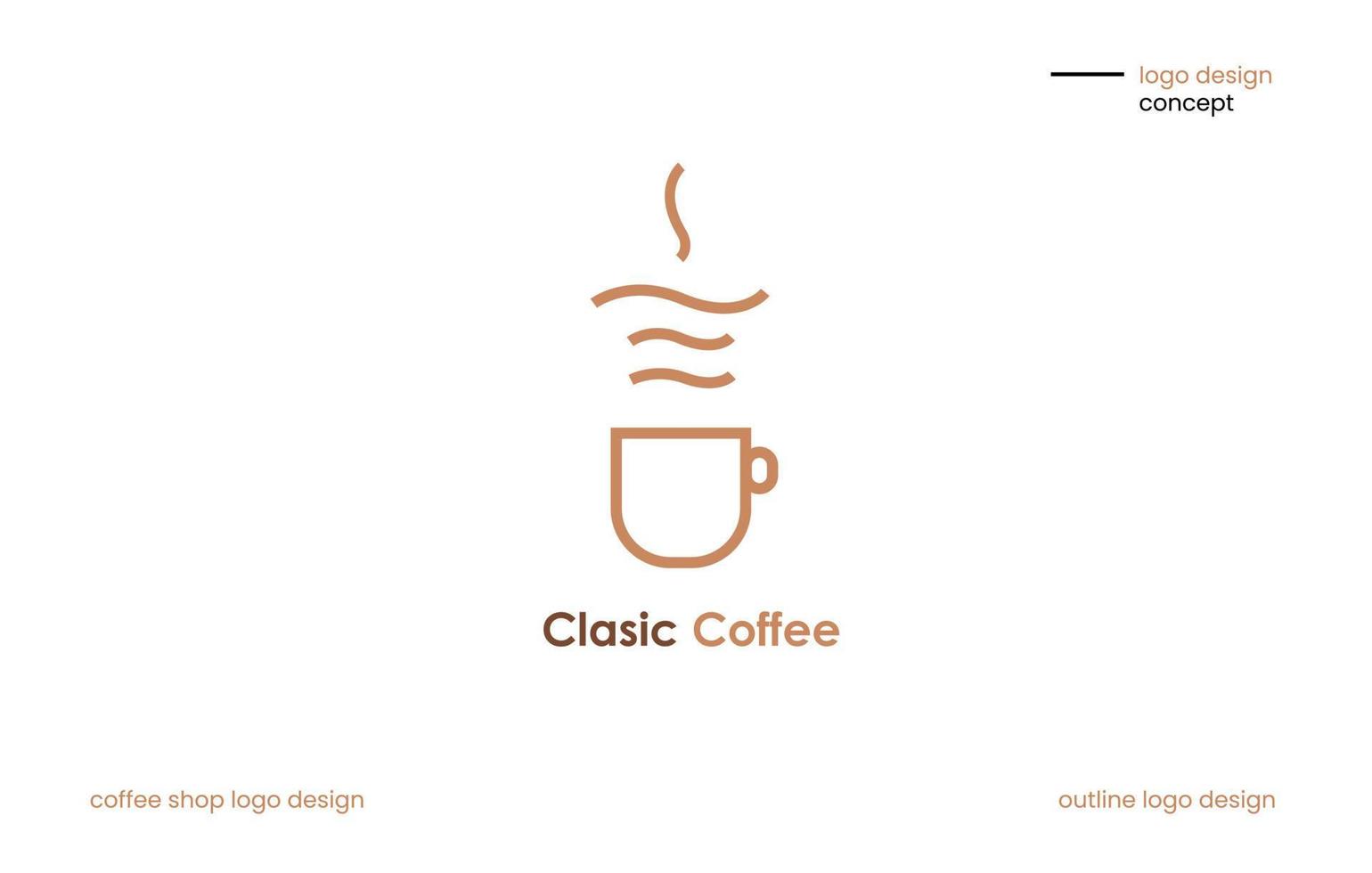 logo design or can be used for ilustration in a coffee shop. simple logo design with ilustration of a coffee cup. vector
