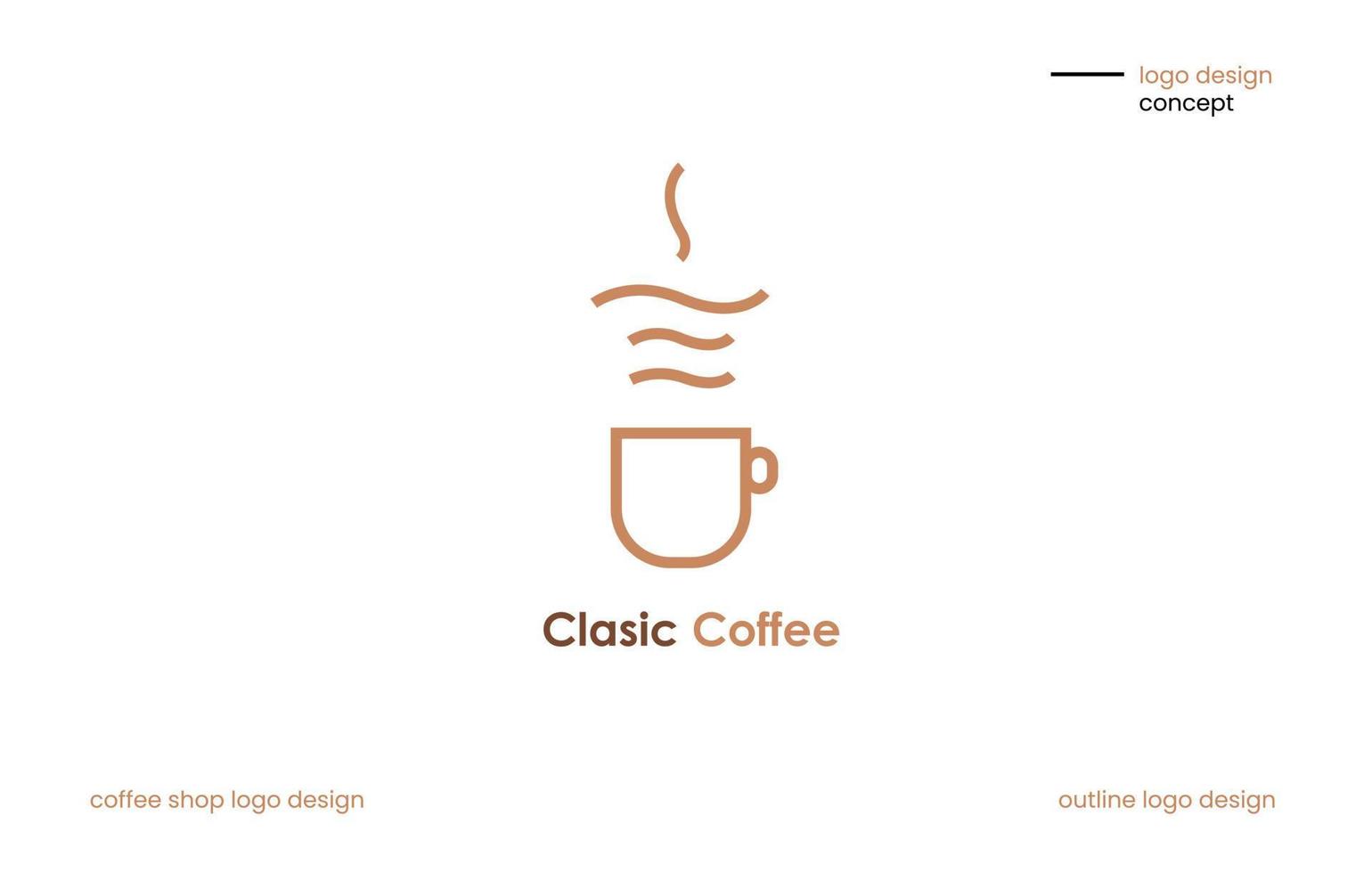 logo design or can be used for ilustration in a coffee shop. simple logo design with ilustration of a coffee cup. vector