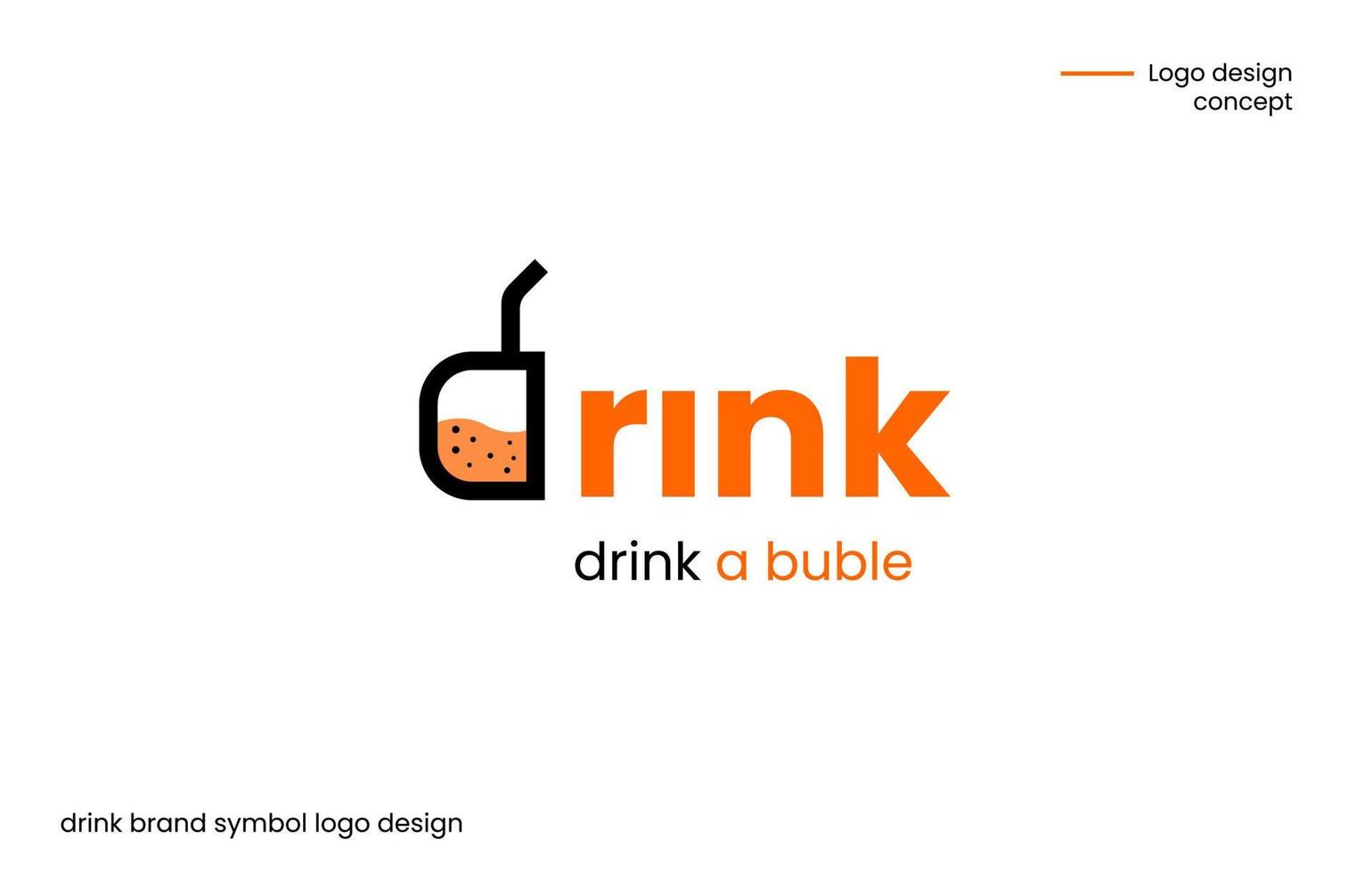 A logo for beverage trademark. simple logo combining a drink with brand initials vector