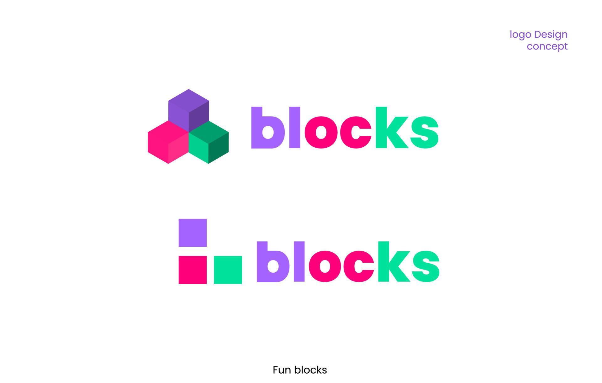 blocks logo design 11353648 Vector Art at Vecteezy