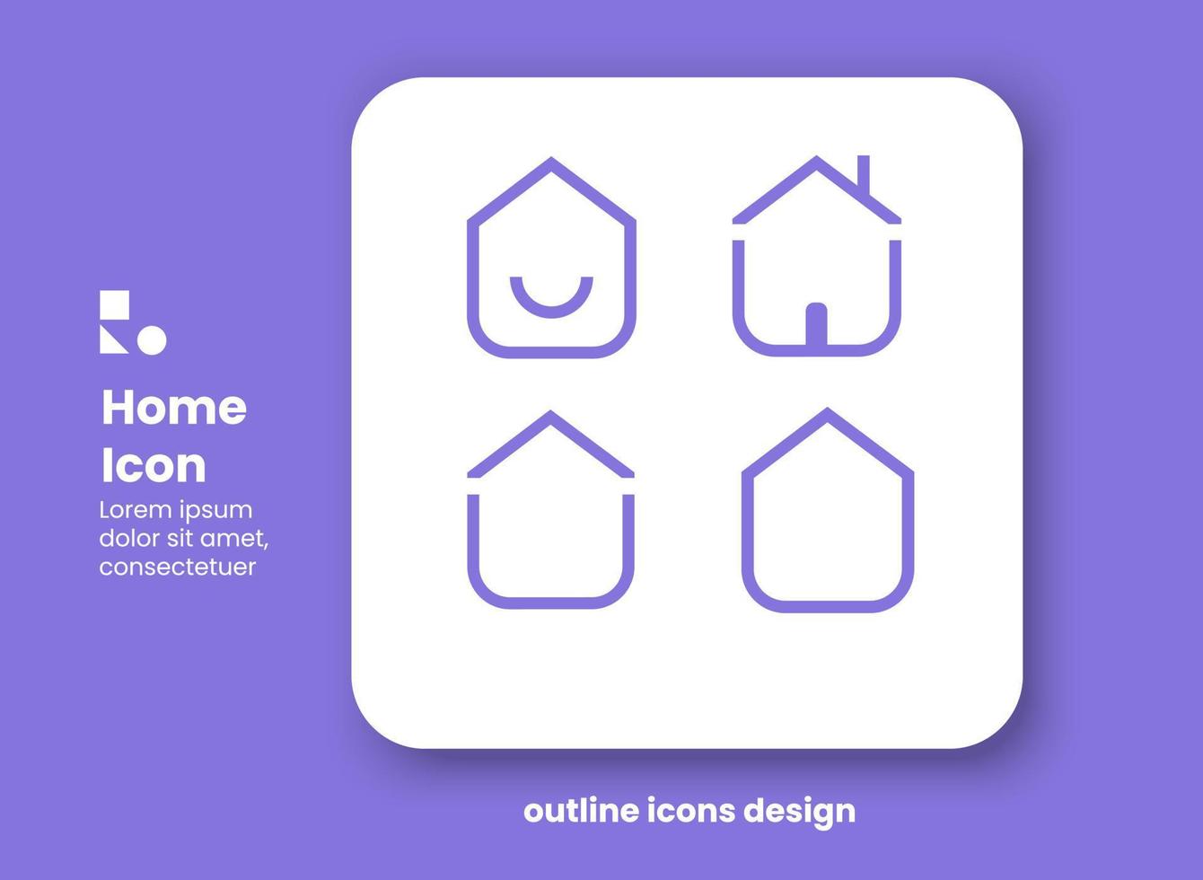 variaciones de diseño de iconos de inicio. concepto de diseño de icono de inicio. vector