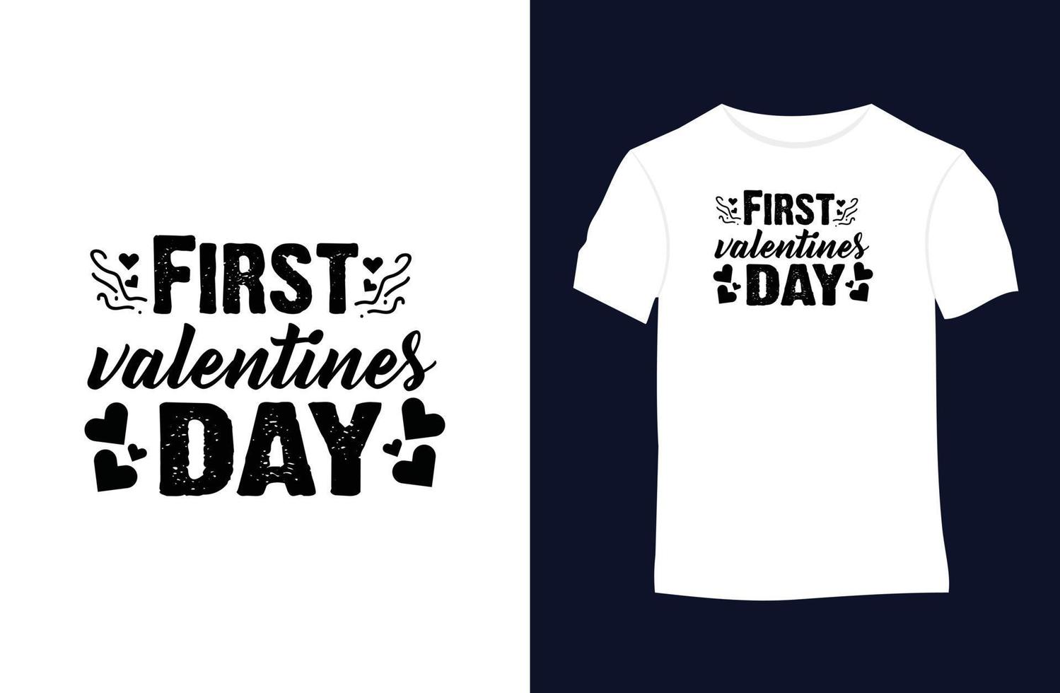 Valentine vector t-shirt design with silhouettes, typography, print, vector illustration