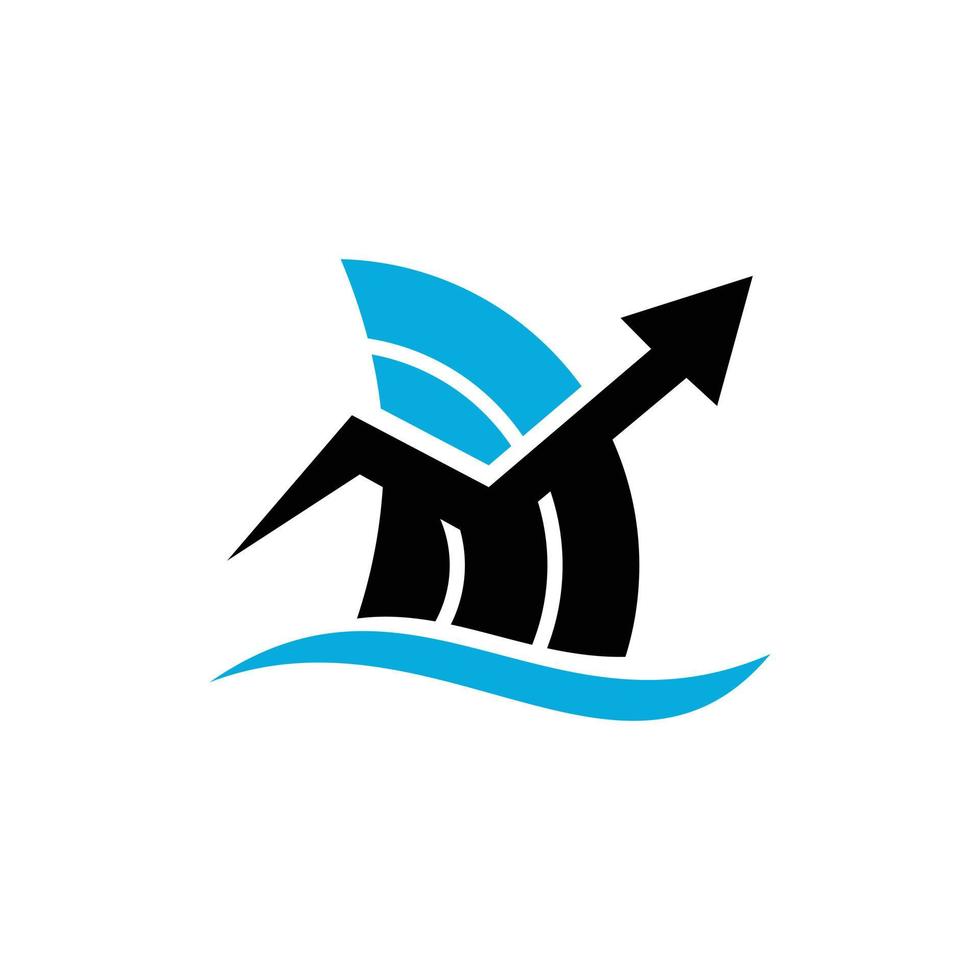 Sailboat Diagram Chart Business Modern Logo vector