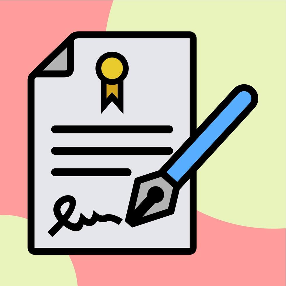 ilustración vectorial gráfico de acuerdo, certificación, icono de contrato vector