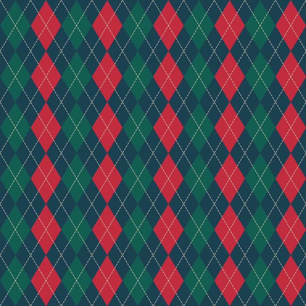 Christmas argyle vector pattern as seamless background for fabric, textile, clothing and wrapping paper