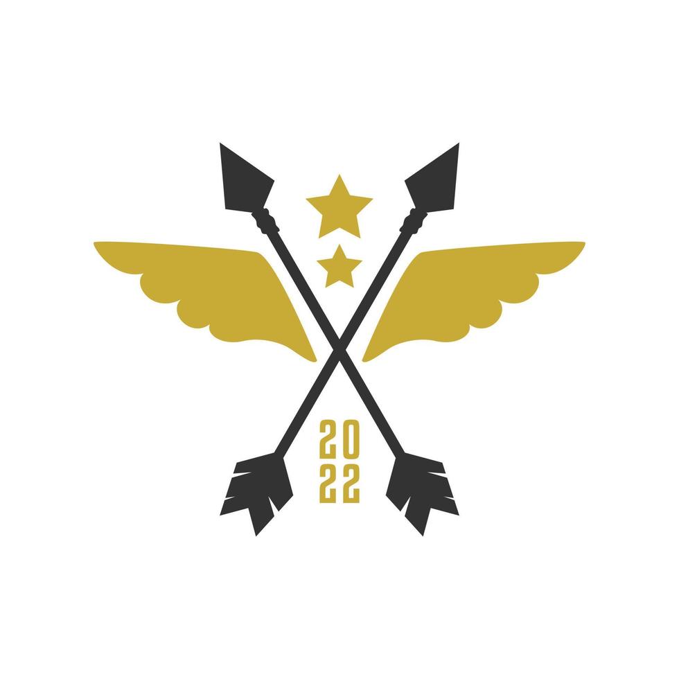 illustration of two arrows with a wings. good for any business with retro style. vector