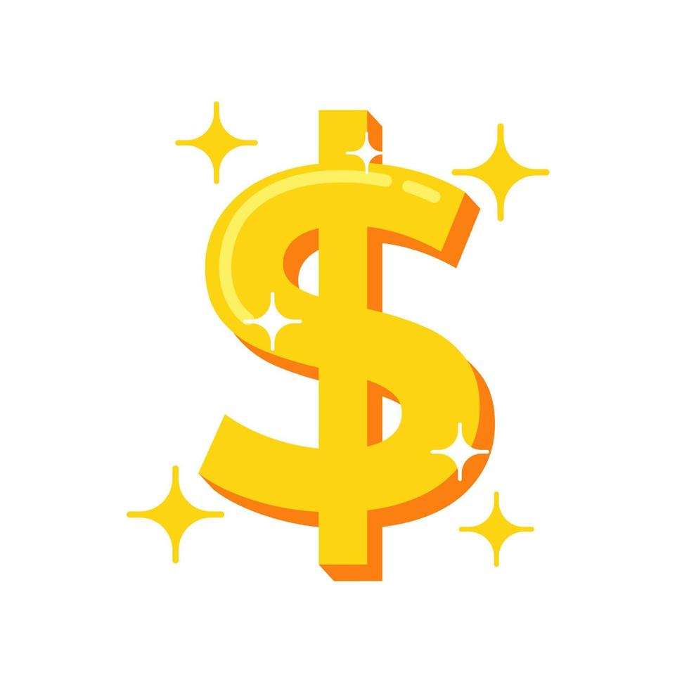ilustración de un símbolo de dólar. activo gráfico vectorial de ilustración comercial o financiera vector