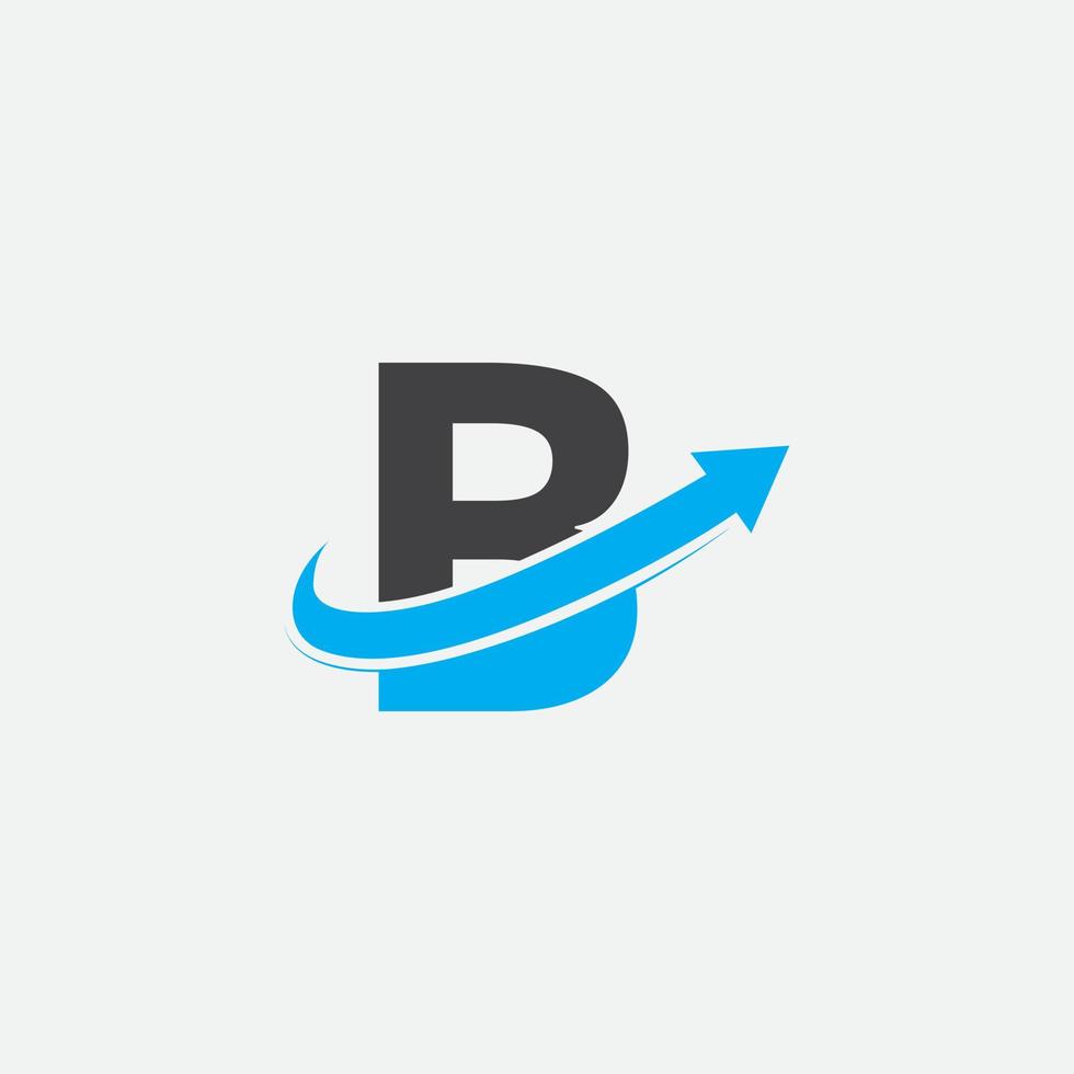 B letter initial arrow logo design vector
