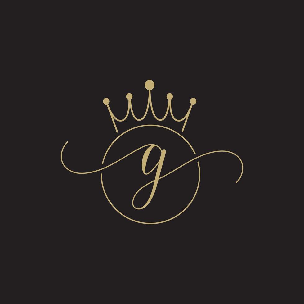 diseño de logotipo de corona inicial de letra g vector
