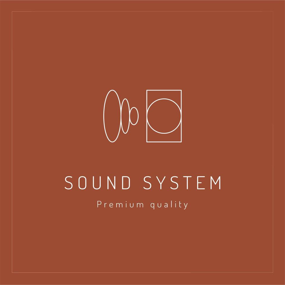 Logotype Stereo speaker icon isolated on Brown background. Sound system speakers. Music icon. Musical column speaker bass equipment. Logo design template element. Vector Illustration