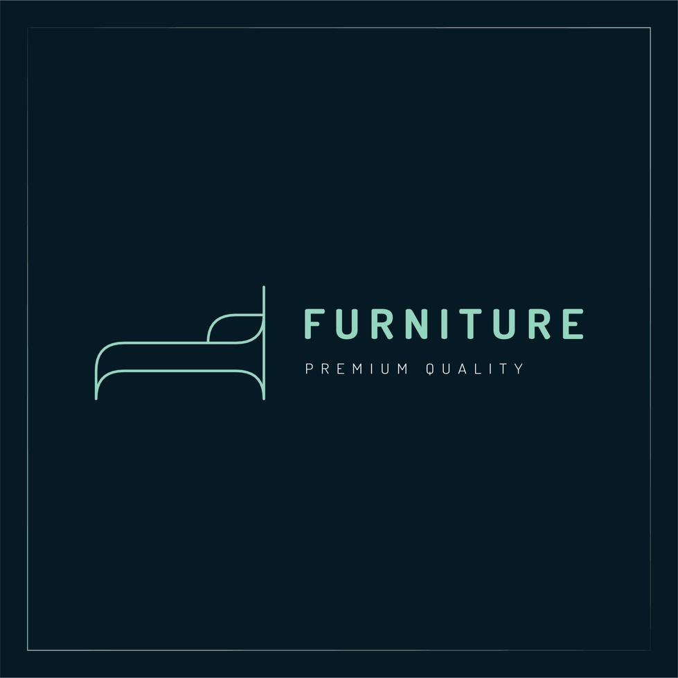 concepto de logotipo de contorno de muebles y diseño de interiores vector