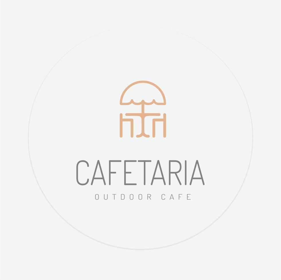 terraza icono línea arte vector minimalista ilustración diseño. diseño de esquema de concepto de diseño de logotipo de café al aire libre.