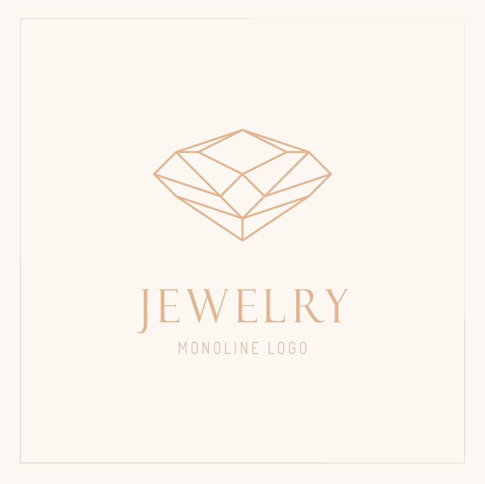 Line Art Diamond Logo Vector Design. Abstract Monoline Diamond Emblem, Designs Concept. Geometry Diamond Logo Icon Vector Template