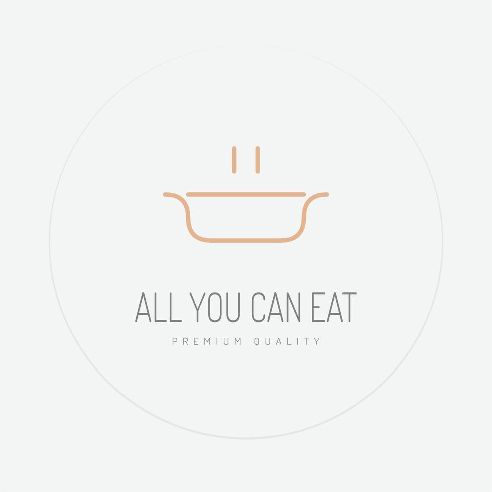 Restaurant Logo with Pan Outline vector