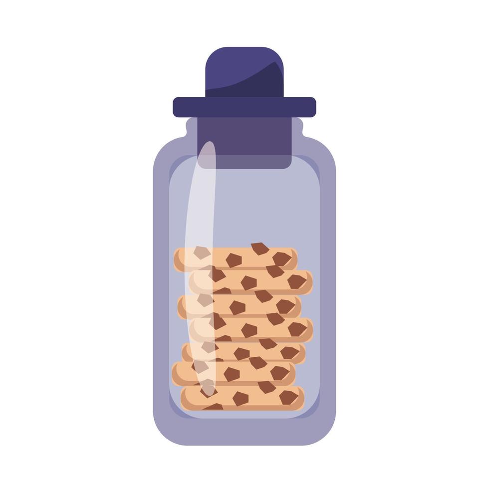 Cookies in a glass jar. Vector cartoon illustration