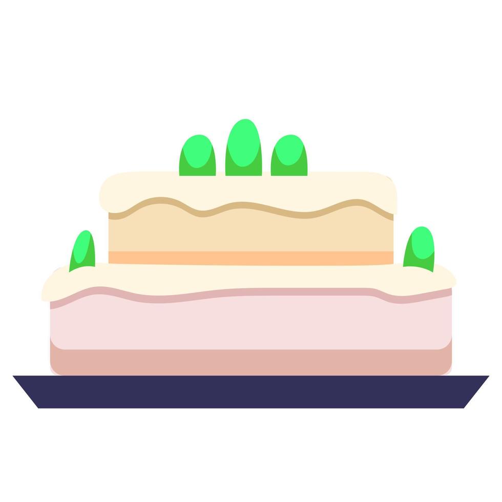 Cake with berries. Vector cartoon illustration