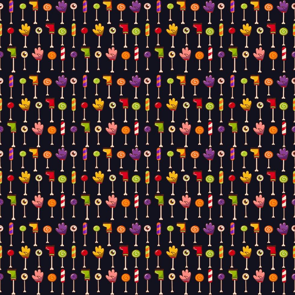 Halloween lollipop pattern. Seamless vector candy pattern