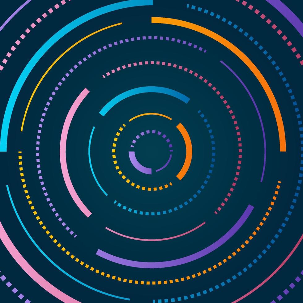 abstract background with dynamic colorful gradient circle line shape vector