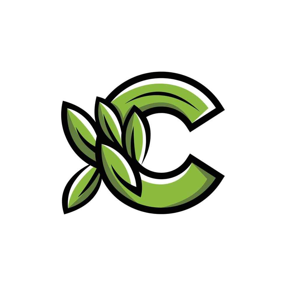 Letter C Leaf Nature Ecology Logo vector