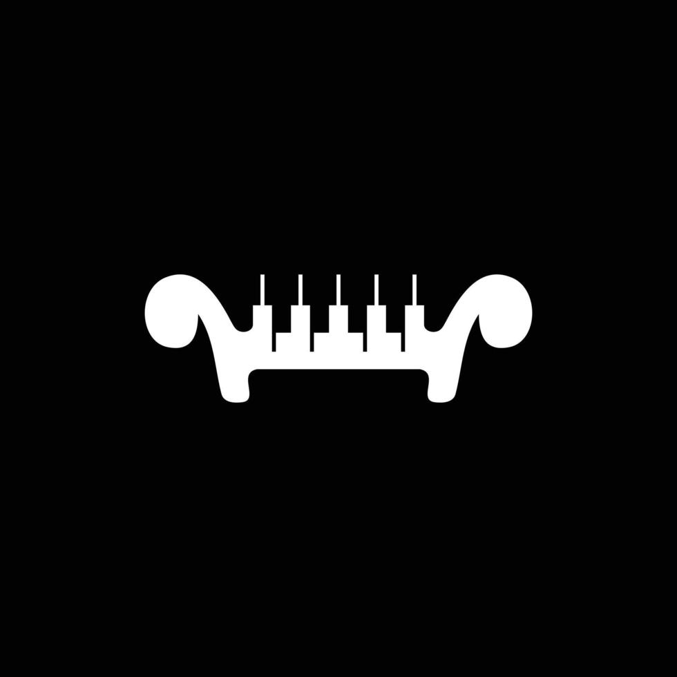 sofá piano musical moderno creativo logo vector