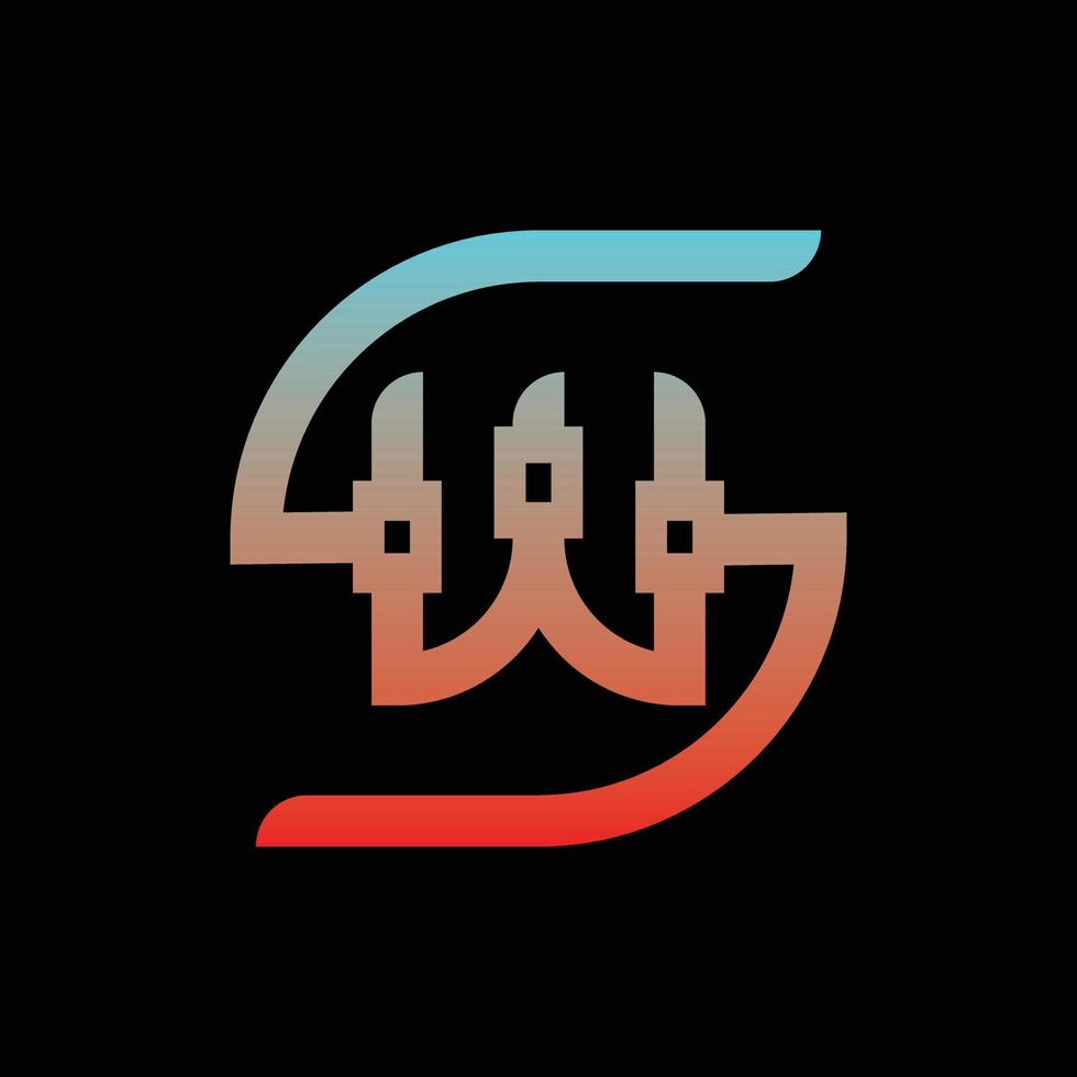 logotipo de tecnología moderna letra sw vector