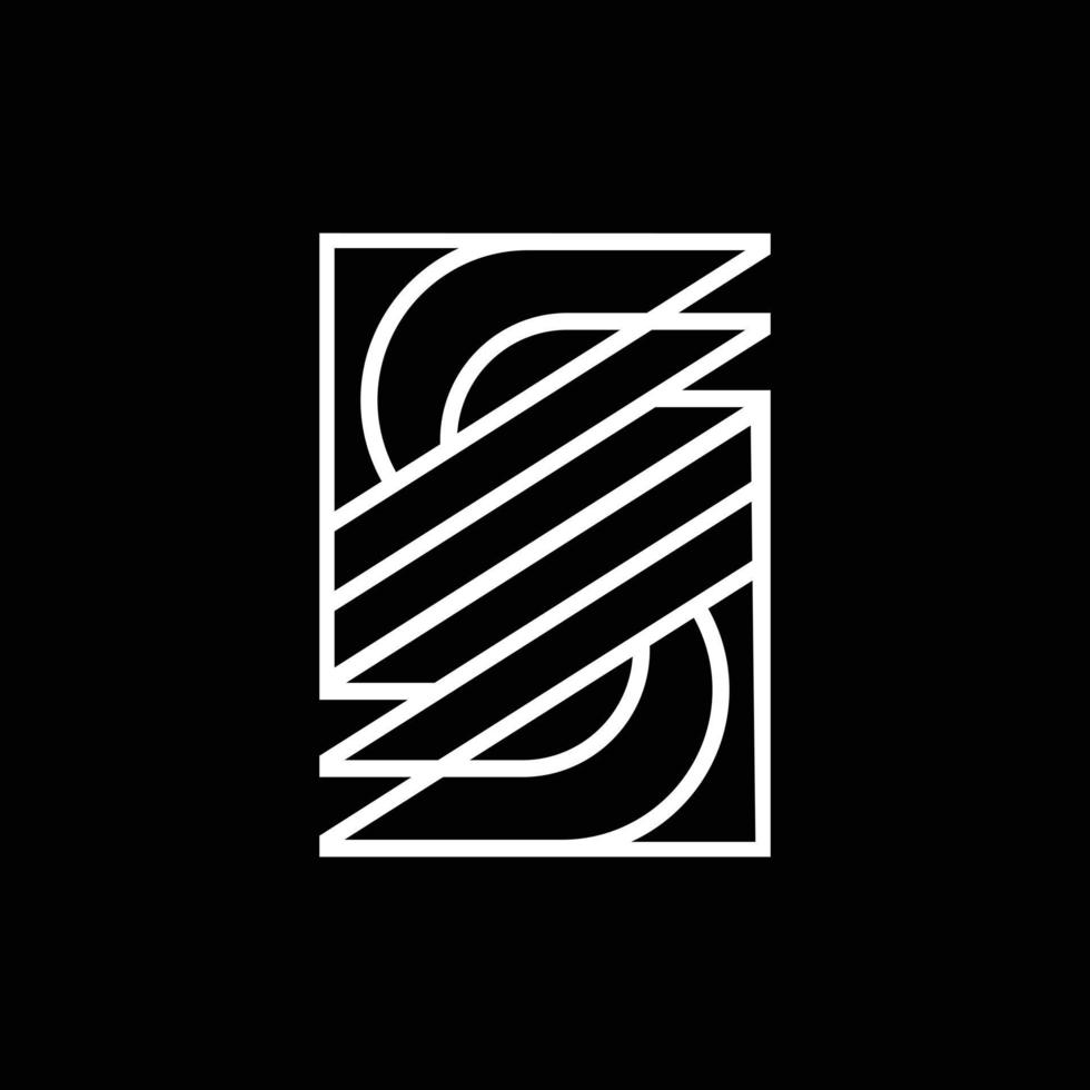 Letter S Line Geometric Modern Logo vector