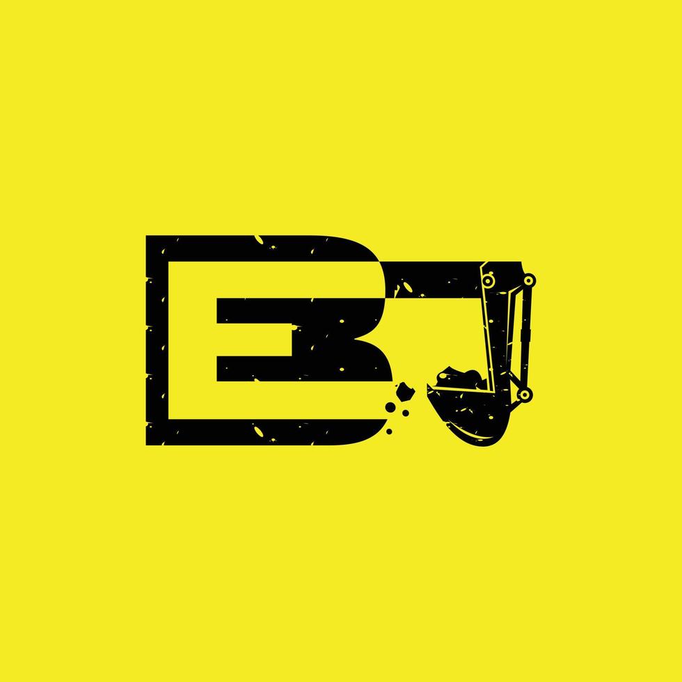 Letter EB Excavator Industrial Modern Logo vector