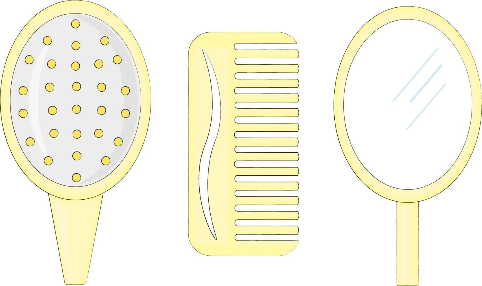 illustration of hair combs and mirror vector