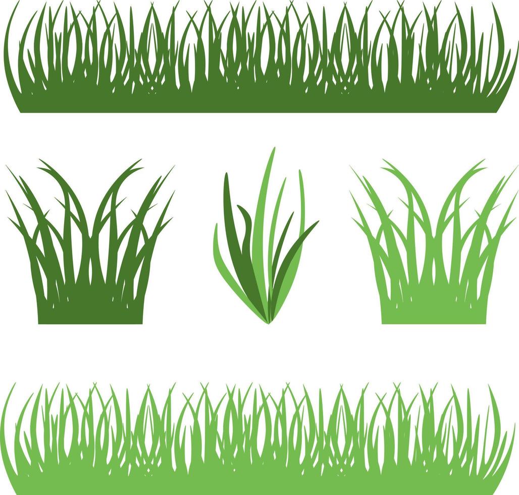 set of green grass vector