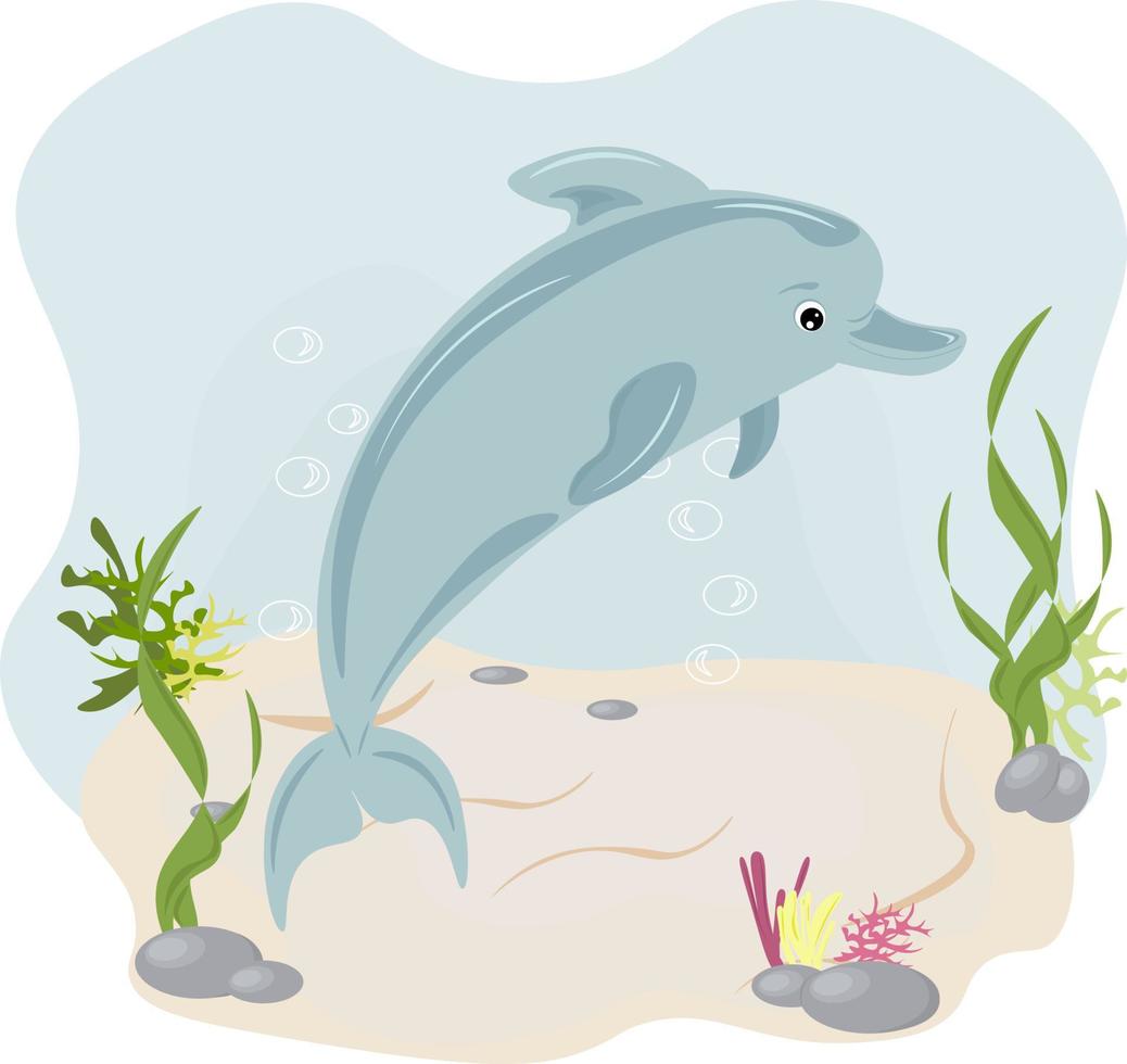 dolphin in the sea vector