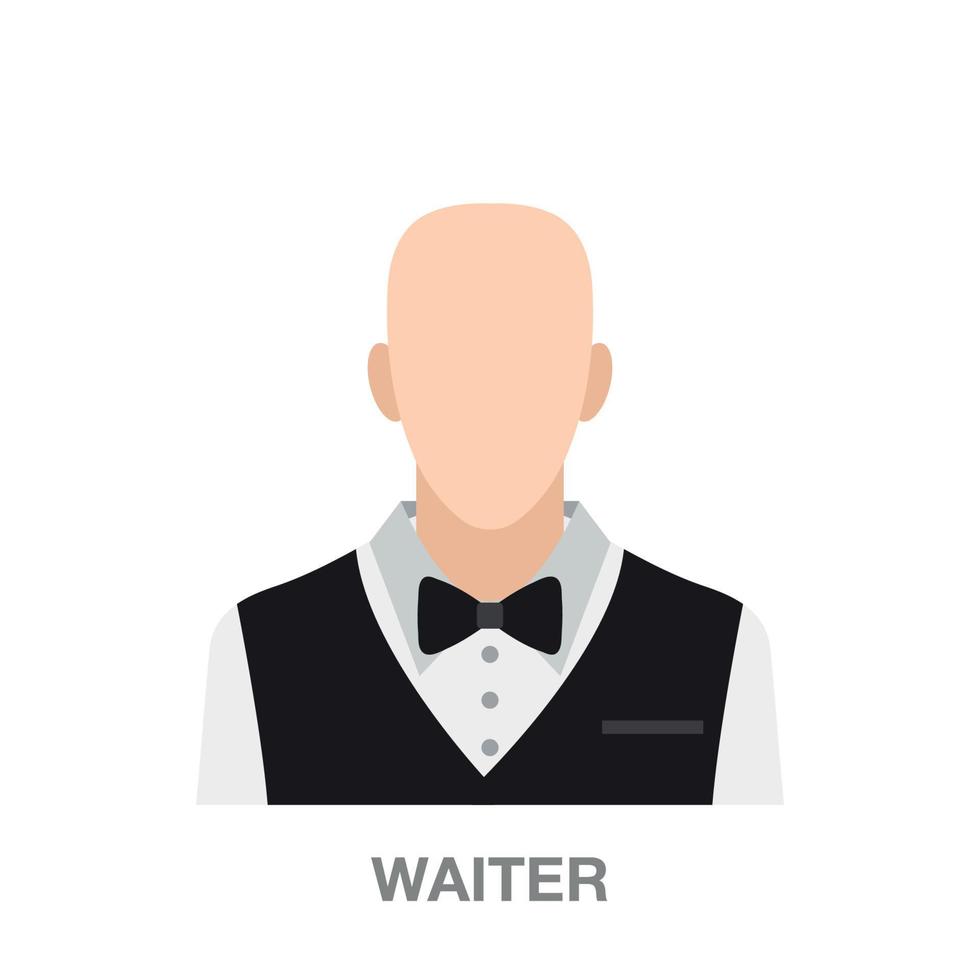 waiter on transparent background vector