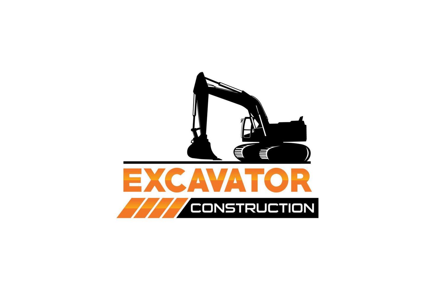 Excavator logo template vector. Heavy equipment logo vector for construction company. Creative excavator illustration for logo template.