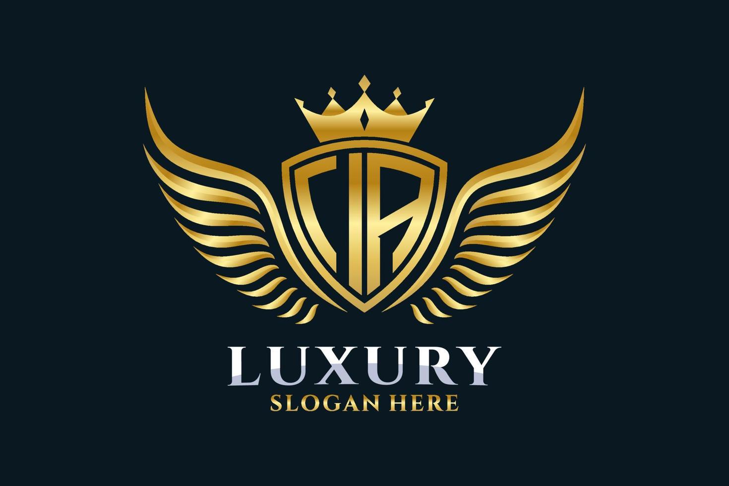 Luxury royal wing Letter IA crest Gold color Logo vector, Victory logo, crest logo, wing logo, vector logo template.