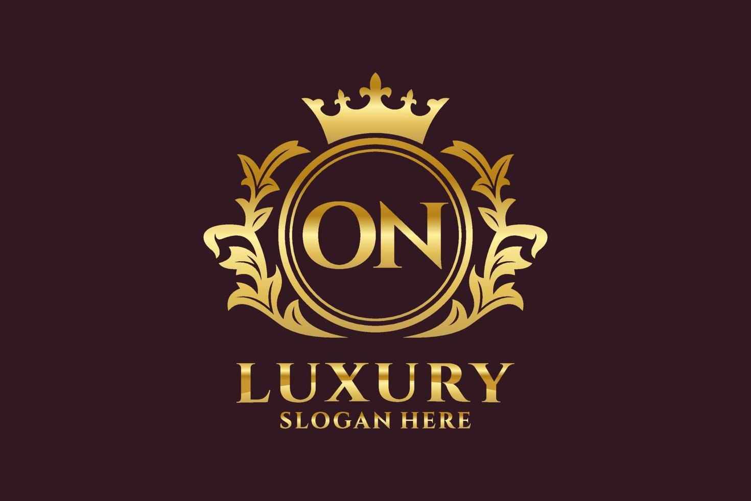 Initial ON Letter Royal Luxury Logo template in vector art for luxurious branding projects and other vector illustration.