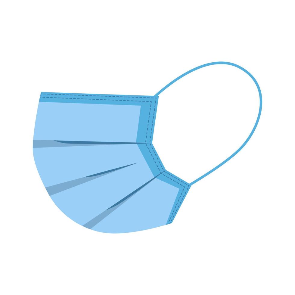 Vector medical mask for protection from viruses and respiratority diseases.  Isolated medical item element for design, illustratons, cards, games.