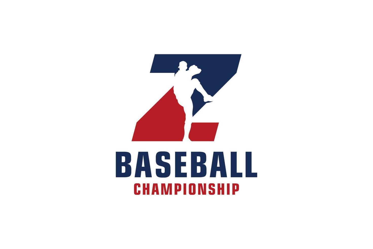 Letter Z with Baseball Logo Design. Vector Design Template Elements for Sport Team or Corporate Identity.