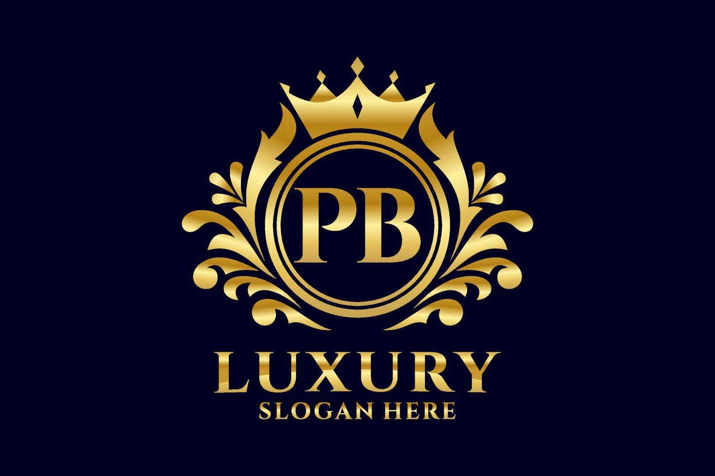 Initial PB Letter Royal Luxury Logo template in vector art for luxurious branding projects and other vector illustration.