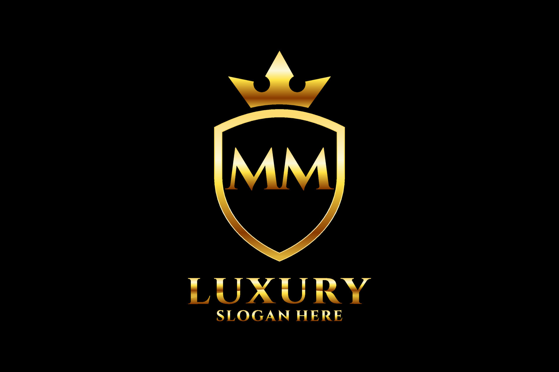 initial MM elegant luxury monogram logo or badge template with scrolls and  royal crown - perfect for luxurious branding projects 11355228 Vector Art  at Vecteezy