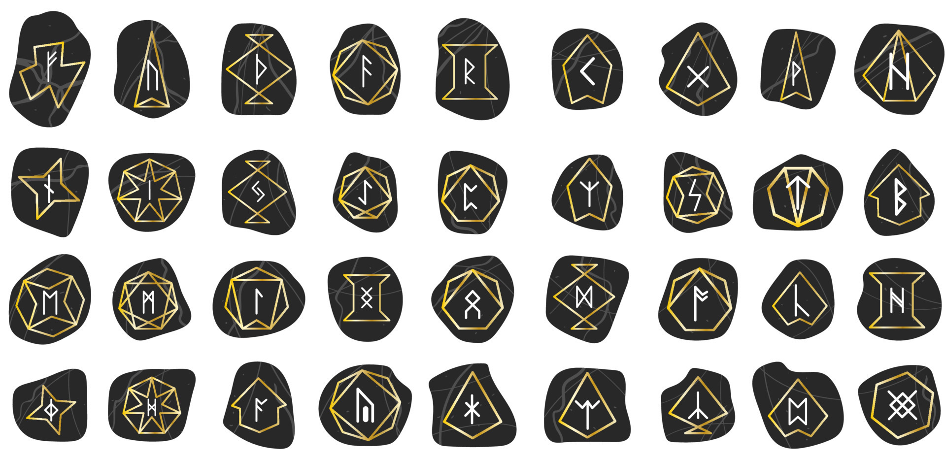 rune stones with black symbols for fortune telling 5097903 Stock Photo at  Vecteezy